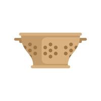 Empty metal colander draining washed vegetables vector