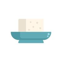 Block of tofu on plate being served for dinner vector