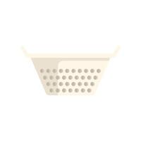 Empty plastic colander with handles for washing food vector