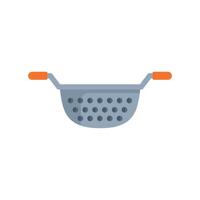 Metal colander with handles for kitchen straining vector