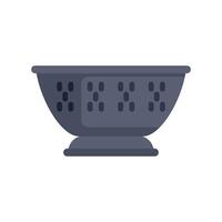 Empty metal colander with handles for washing food ingredients vector