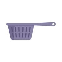 Empty metal deep fryer basket with handle for frying food vector