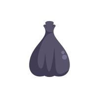 Full black garbage bag tied and ready for disposal vector