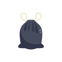 Full black garbage bag tied with rope handles vector