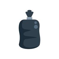 Full black garbage bag tied and ready for trash day vector