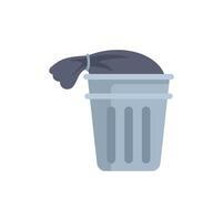 Overflowing trash can with garbage bag on top illustrating waste management vector