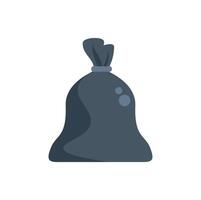 Black garbage bag full of trash tied and ready for disposal vector