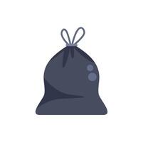 Full tied garbage bag standing up on white background vector