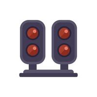 Starting lights showing red signal on racing track vector