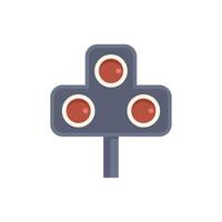 Traffic light showing stop signal with three red lights vector