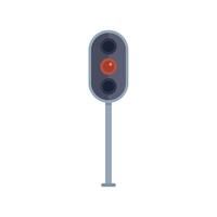 Traffic light showing red signal on white background vector