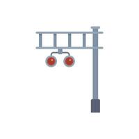 Railway semaphore showing two red lights signaling stop vector