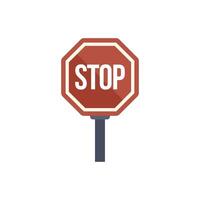 Stop sign standing on a pole showing stop signal vector