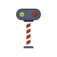Railway traffic light showing green and red signal on white background vector