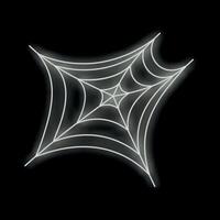 White glowing spider web on black background for halloween vector