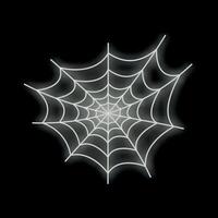 White glowing spider web glowing on black background vector