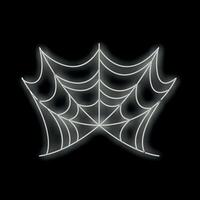 White glowing spiderweb glowing on black background vector