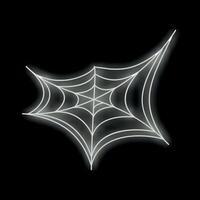 Neon spider web glowing on black background vector