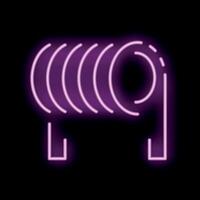 Neon style icon showing inductor coil symbol vector