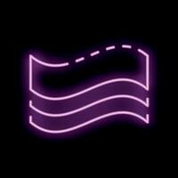Neon icon of fabric on black background representing textile industry vector
