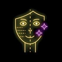 Neon icon representing skin hydration before and after skincare routine vector