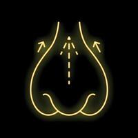 Neon yellow bottom showing urinary incontinence problem vector