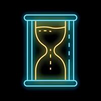 Neon icon of hourglass showing time passing vector