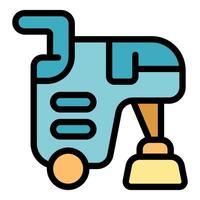 Modern floor polisher machine cleaning icon illustration vector