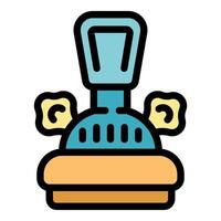 Vintage cash register with paper rolls and display screen icon vector