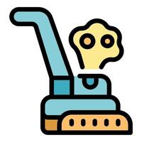 Cleaning machine steaming and scrubbing the floor icon vector outline