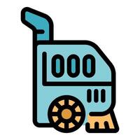 Street cleaning machine keeping the city spotless icon vector