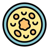 Petri dish showing bacteria cells under microscope vector