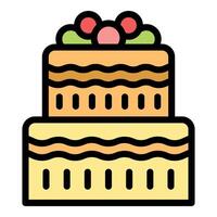 Two tiered cake with berries showing concept of celebration vector