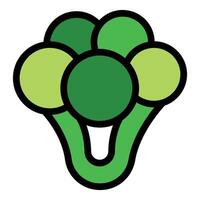 Simple broccoli icon showing round florets and thick stalk vector