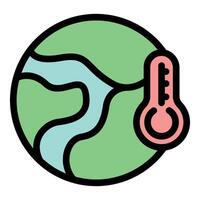 Thermometer measuring increasing global earth temperature vector