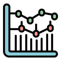 Colorful graph chart showing different data comparing results vector