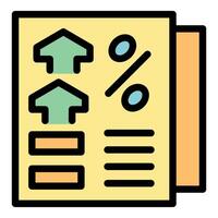 Financial report showing market growth with increasing up arrows vector