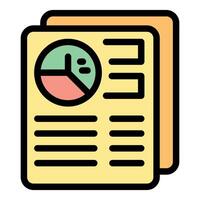 Marketing report showing data with pie chart icon vector