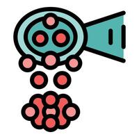 Nanorobot creating new molecules from atoms icon vector