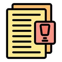 Document with exclamation mark icon representing urgent task vector