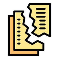 Torn document representing data loss concept vector