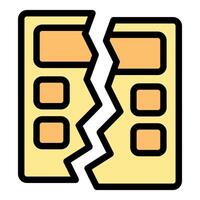 Credit card breaking in half showing financial problems vector