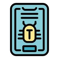 Smartphone displaying trojan virus malware warning icon vector