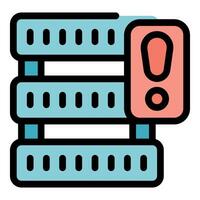 Server room error alert showing system failure and risk vector