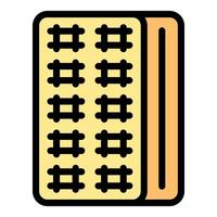 Orthopedic mattress with square pattern showing inside materials vector