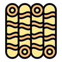 Round fabric rolls showing a wavy pattern icon vector