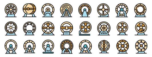 Hamster wheel toy set showing different styles and designs for exercise and play vector