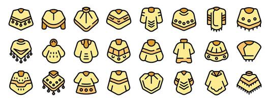 Different styles of traditional south american clothing for keeping warm in the evening vector