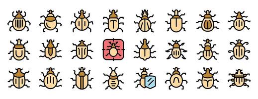 Large set of various bug icons showing different species and concepts vector