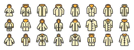 Woman coat icon set in thin line style, for any project, presentations or just for your personal use vector